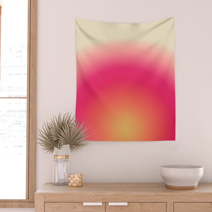 Find Your Fire - Pink Aura Gradient Wall Tapestry Gallery Image 2