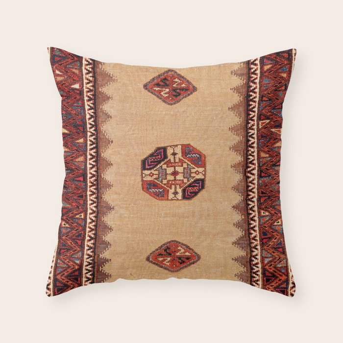 Baluch Sofreh Khorasan Northeast Persian Rug Print Throw Pillow Gallery Image 6
