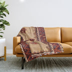 Baluch Sofreh Khorasan Northeast Persian Rug Print Throw Blanket Gallery Image 1
