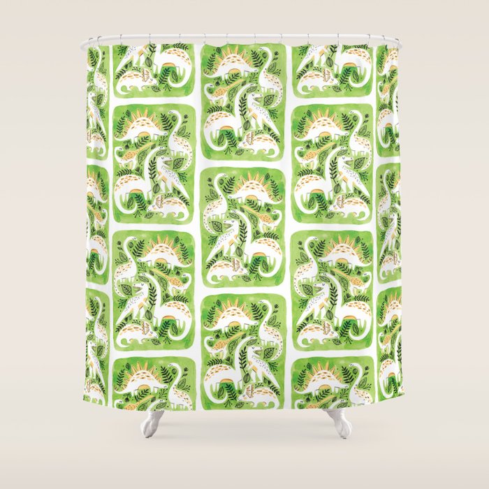 Dinosaur Forest Shower Curtain Gallery Image 1