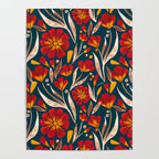 Sweet Florals - Crimson & Jade Poster Gallery Image 4