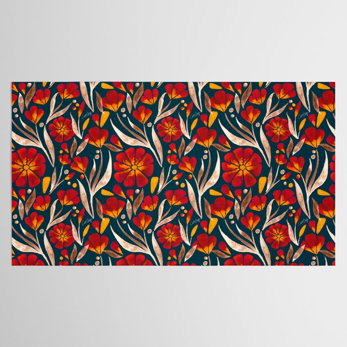 Sweet Florals - Crimson & Jade Tablecloth Gallery Image 2