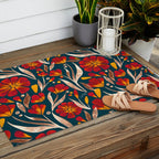 Sweet Florals - Crimson & Jade Outdoor Rug Gallery Image 2