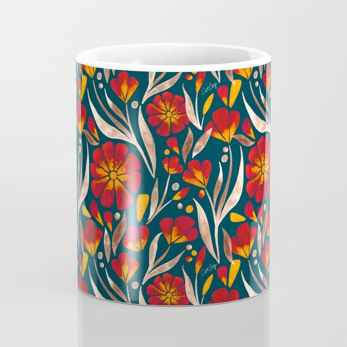 Sweet Florals - Crimson & Jade Coffee Mug Gallery Image 4
