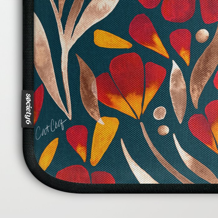 Sweet Florals - Crimson & Jade Laptop Sleeve Gallery Image 3
