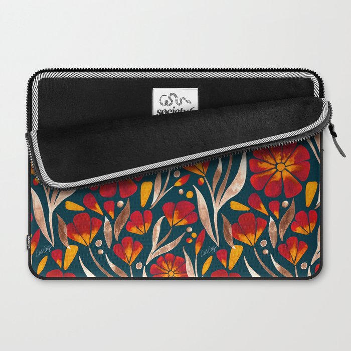 Sweet Florals - Crimson & Jade Laptop Sleeve Gallery Image 2