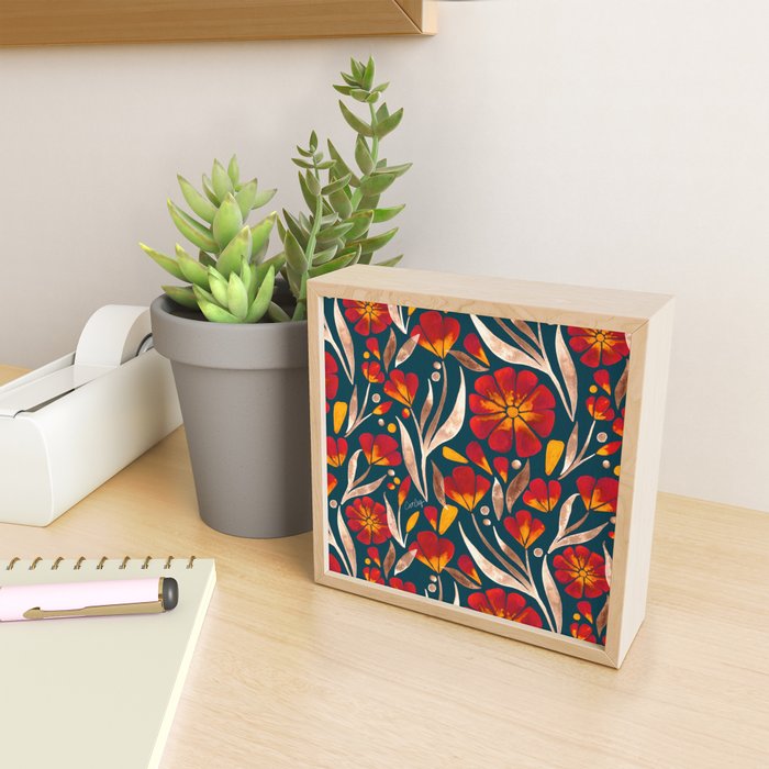Sweet Florals - Crimson & Jade Mini Art Print Gallery Image 2
