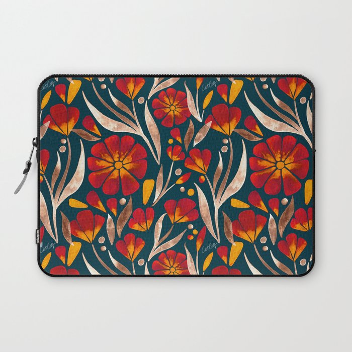 Sweet Florals - Crimson & Jade Laptop Sleeve Gallery Image 1