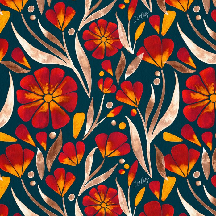Sweet Florals - Crimson & Jade Coffee Mug Gallery Image 2