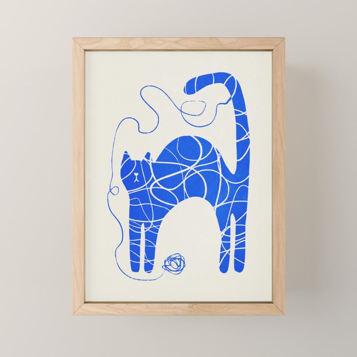 Wool Cat Mini Art Print Gallery Image 1