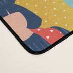 Every day we glow International Women's Day // midnight navy blue background teal, mint, electric blue neon orange red and gold humans  Desk Mat Gallery Image 4