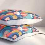 Every day we glow International Women's Day // midnight navy blue background teal, mint, electric blue neon orange red and gold humans  Pillow Sham Gallery Image 3