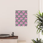 Funny cat cartoon checkered pattern Poster Gallery Image 2