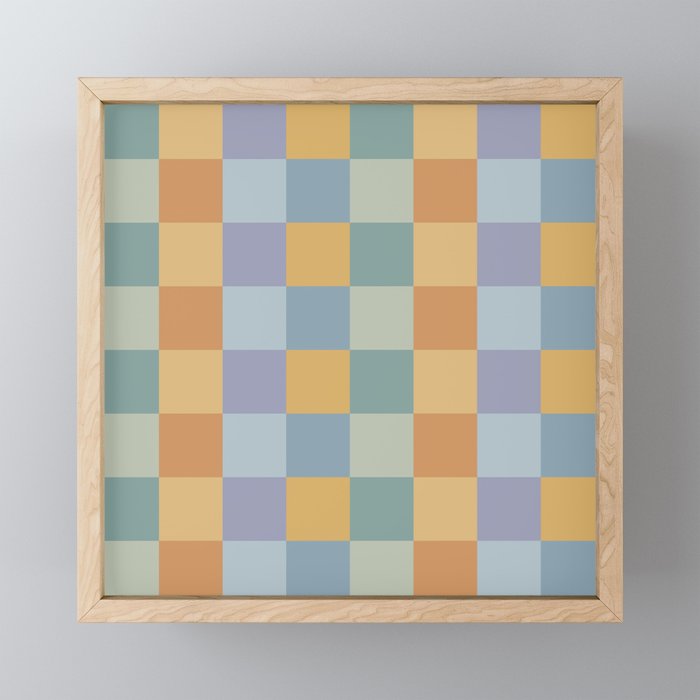 Checkered Multicolor Pattern XXVII Natural Summer Mini Art Print Gallery Image 1