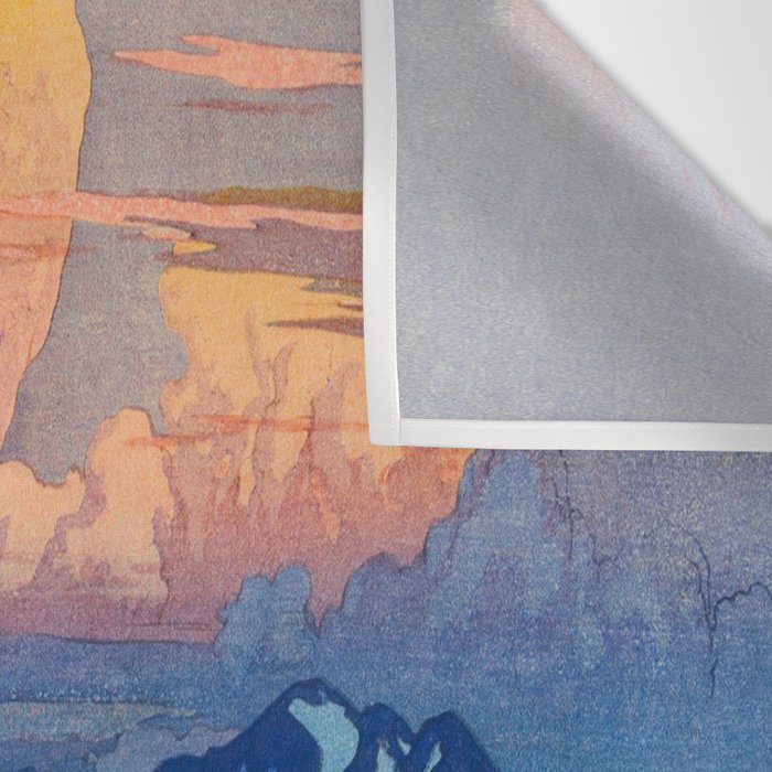 Japan Alps Vintage Beautiful Japanese Woodblock Print Hiroshi Yoshida Landscape Wall Tapestry Gallery Image 3