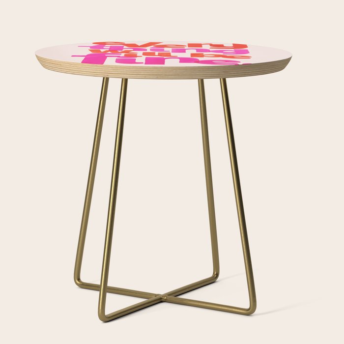 Everything Will Be Fine Typography Side Table Gallery Image 1