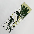Monsterous, Monstera Tropical Botanical Nature, Jungle Green Scandinavian, Eclectic Garden Bohemian Leaves Illustration, Painting Vintage Variegated Plants   Yoga Mat Gallery Image 1