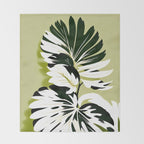Monsterous, Monstera Tropical Botanical Nature, Jungle Green Scandinavian, Eclectic Garden Bohemian Leaves Illustration, Painting Vintage Variegated Plants   Throw Blanket Gallery Image 2