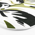 Monsterous, Monstera Tropical Botanical Nature, Jungle Green Scandinavian, Eclectic Garden Bohemian Leaves Illustration, Painting Vintage Variegated Plants   Bath Mat Gallery Image 3