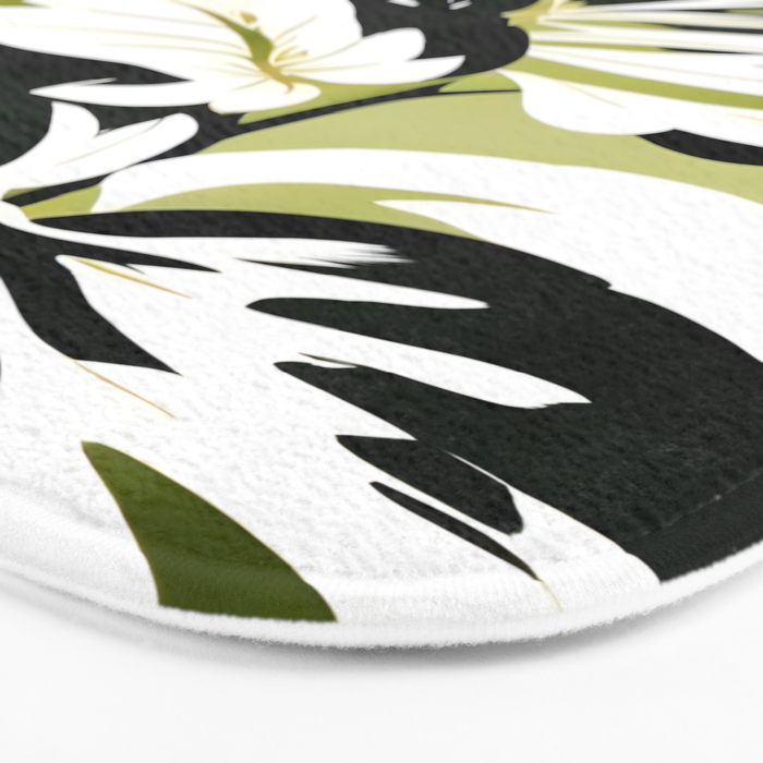 Monsterous, Monstera Tropical Botanical Nature, Jungle Green Scandinavian, Eclectic Garden Bohemian Leaves Illustration, Painting Vintage Variegated Plants   Bath Mat Gallery Image 3
