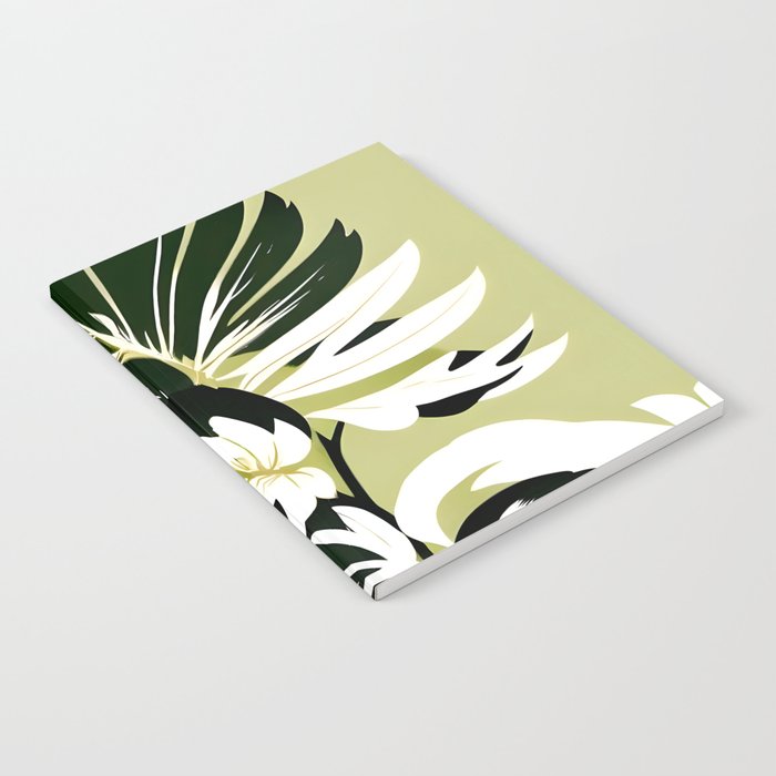 Monsterous, Monstera Tropical Botanical Nature, Jungle Green Scandinavian, Eclectic Garden Bohemian Leaves Illustration, Painting Vintage Variegated Plants   Notebook Gallery Image 2