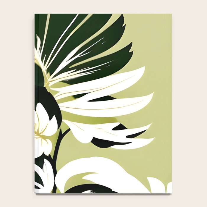 Monsterous, Monstera Tropical Botanical Nature, Jungle Green Scandinavian, Eclectic Garden Bohemian Leaves Illustration, Painting Vintage Variegated Plants   Notebook Gallery Image 4
