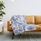 Meadow Magic Blooming Blue & White Wild Flower Floral Throw Blanket Gallery Image 1