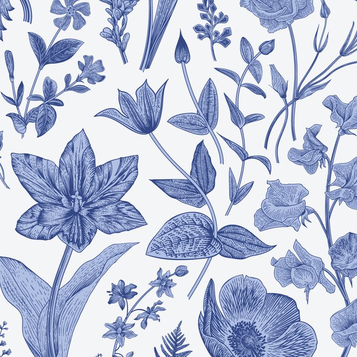 Meadow Magic Blooming Blue & White Wild Flower Floral Coffee Mug Gallery Image 2
