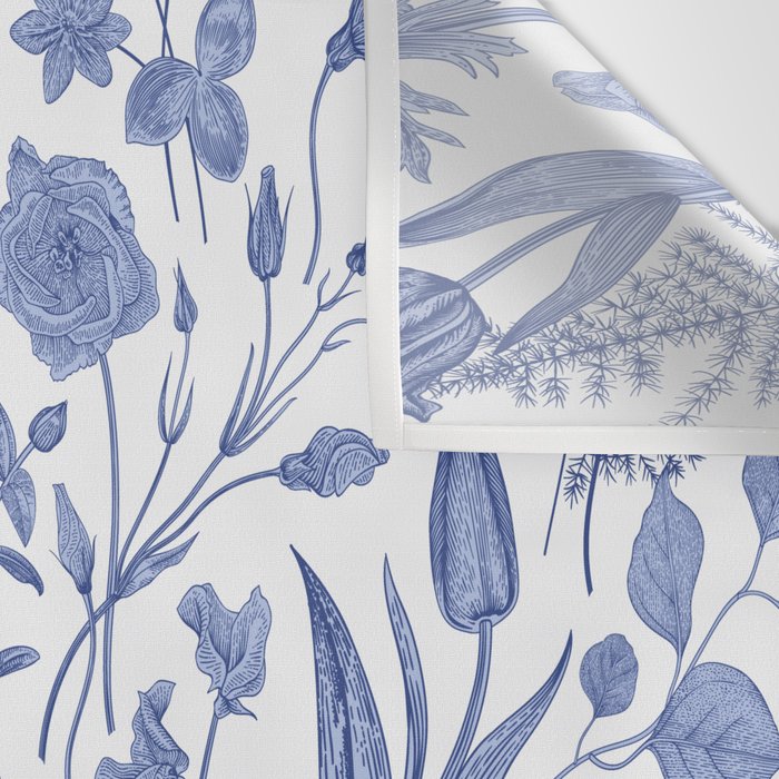 Meadow Magic Blooming Blue & White Wild Flower Floral Wall Tapestry Gallery Image 3