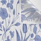 Meadow Magic Blooming Blue & White Wild Flower Floral Wall Tapestry Gallery Image 3