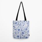Meadow Magic Blooming Blue & White Wild Flower Floral Tote Bag Gallery Image 2