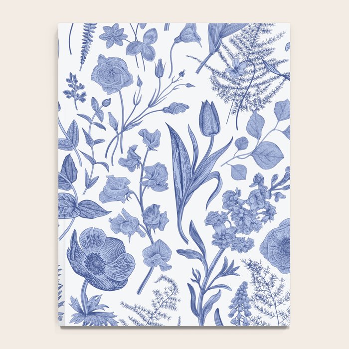 Meadow Magic Blooming Blue & White Wild Flower Floral Notebook Gallery Image 4