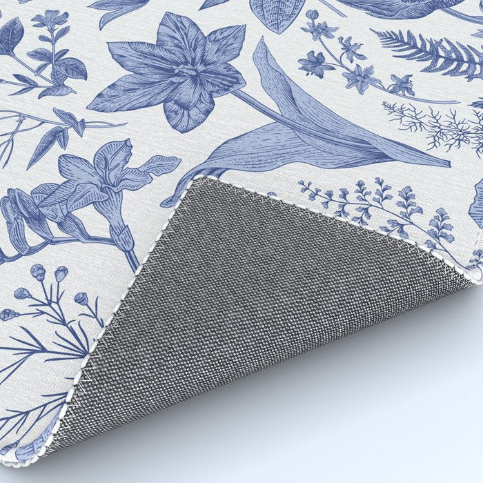 Meadow Magic Blooming Blue & White Wild Flower Floral Rug Gallery Image 4