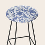 Meadow Magic Blooming Blue & White Wild Flower Floral Stool Gallery Image 2