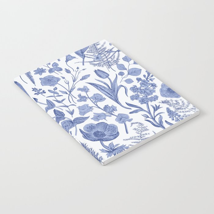 Meadow Magic Blooming Blue & White Wild Flower Floral Notebook Gallery Image 2