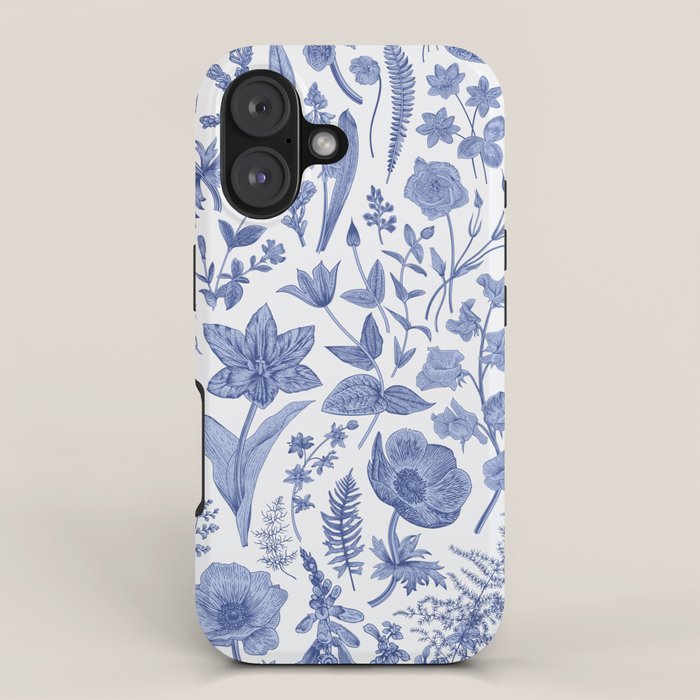 Meadow Magic Blooming Blue & White Wild Flower Floral iPhone Case Gallery Image 1