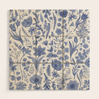 Meadow Magic Blooming Blue & White Wild Flower Floral Wood Wall Art Gallery Image 1