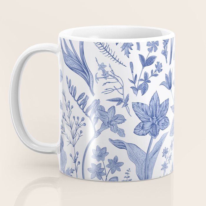 Meadow Magic Blooming Blue & White Wild Flower Floral Coffee Mug Gallery Image 3