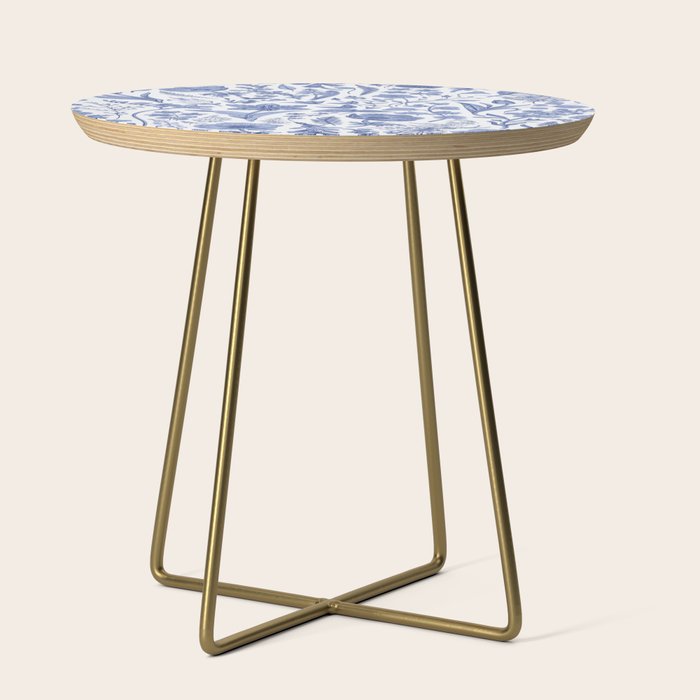 Meadow Magic Blooming Blue & White Wild Flower Floral Side Table Gallery Image 1