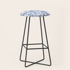 Meadow Magic Blooming Blue & White Wild Flower Floral Stool Gallery Image 1