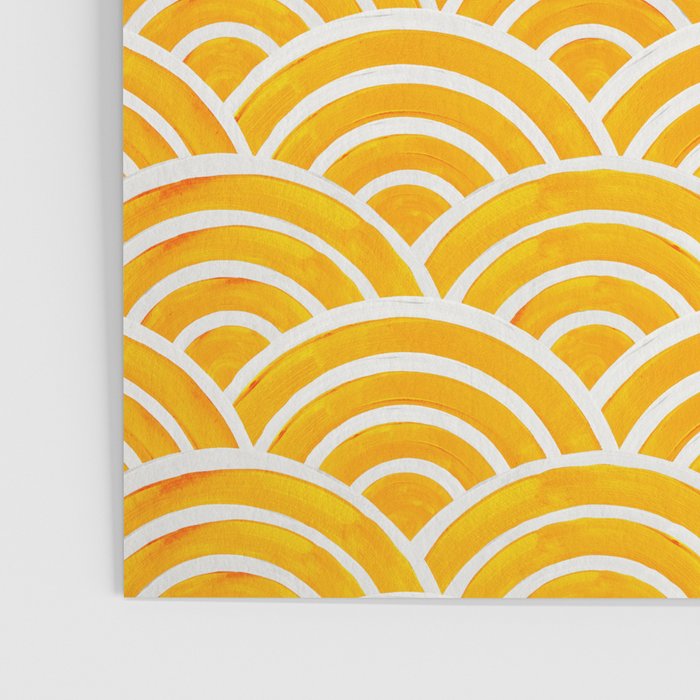 Japanese Seigaiha Wave - Marigold Palette Poster Gallery Image 3