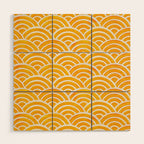Japanese Seigaiha Wave - Marigold Palette Wood Wall Art Gallery Image 1