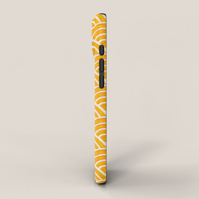 Japanese Seigaiha Wave - Marigold Palette iPhone Case Gallery Image 2