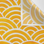 Japanese Seigaiha Wave - Marigold Palette Wall Tapestry Gallery Image 3