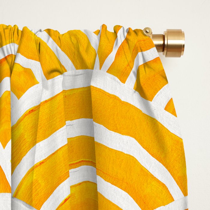 Japanese Seigaiha Wave - Marigold Palette Window Curtain Gallery Image 2