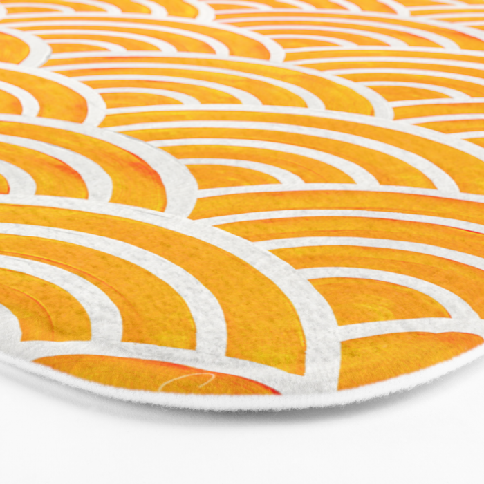 Japanese Seigaiha Wave â Marigold Palette Bath Mat Gallery Image 3