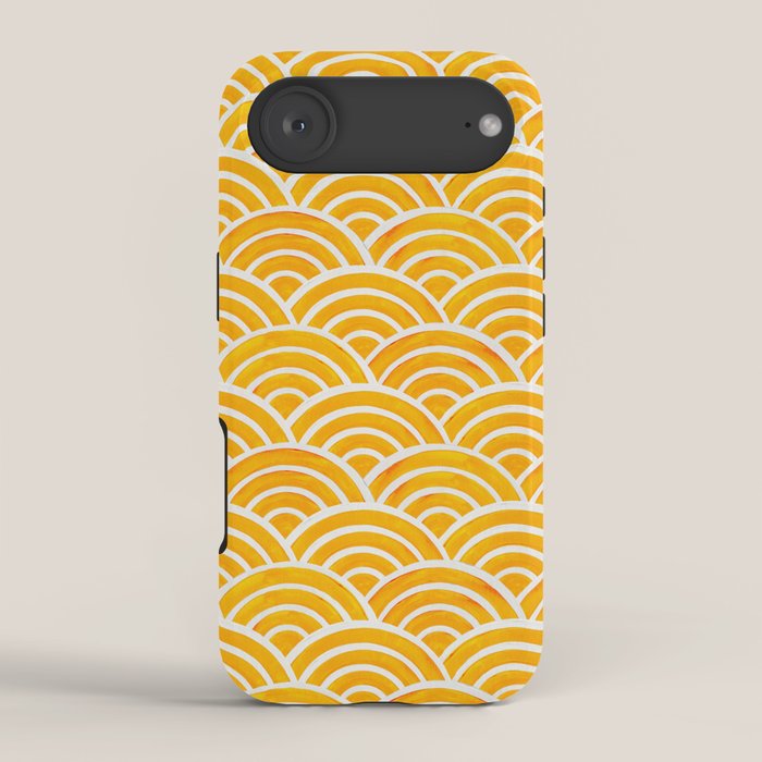 Japanese Seigaiha Wave - Marigold Palette iPhone Case Gallery Image 2