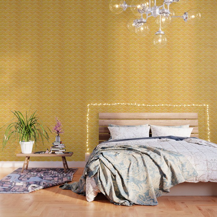 Japanese Seigaiha Wave - Marigold Palette Wallpaper Gallery Image 3