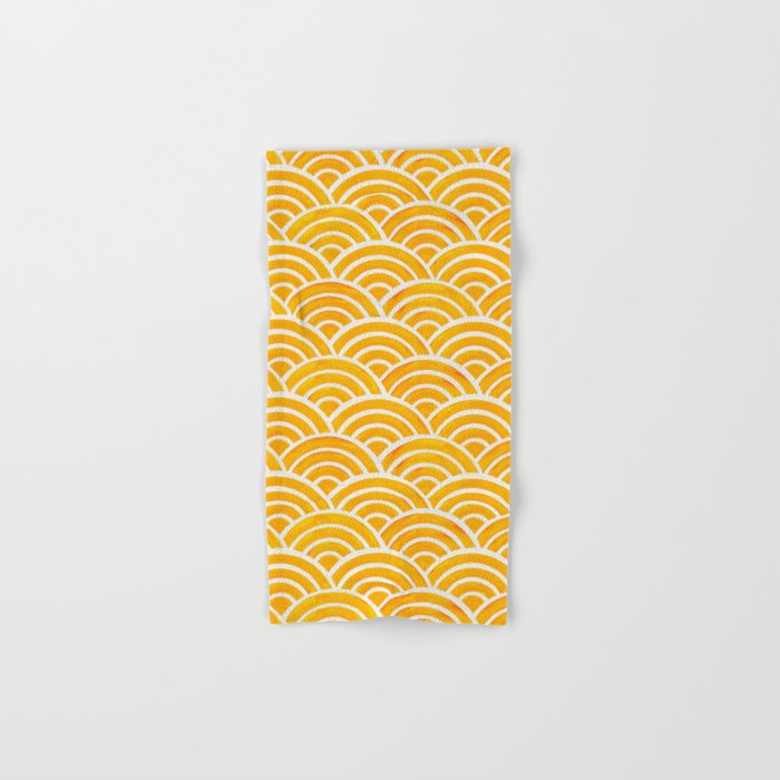 Japanese Seigaiha Wave - Marigold Palette Towels Gallery Image 1