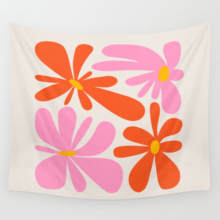 Bloom: Peach Matisse Color Series 04 Wall Tapestry Gallery Image 1